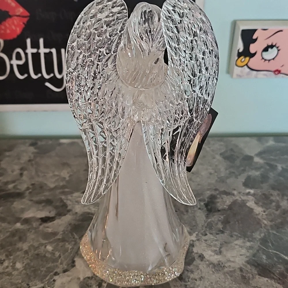 Elegant Crystal Angel Figurine Lights Up